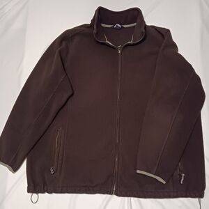Lands' End Thermacheck Fleece Jacket 2X Brown Lightweight